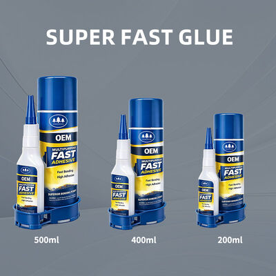 अच्छी कीमत Oem Factory Super Glue Cyanoacrylate Adhesive 400ml and 100g Spray Activator Two-component Instant Glue ऑनलाइन